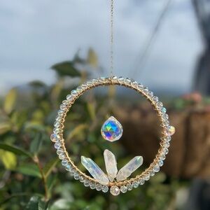 Crystal Sun Catcher with Gold Accents